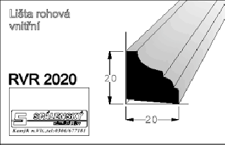 Lišta-S-BO-nastavená-rohová vnitřní-RVR 2020x2400mm